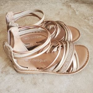 Cat & Jack Toddler Girls Gold Shimmer Sandals